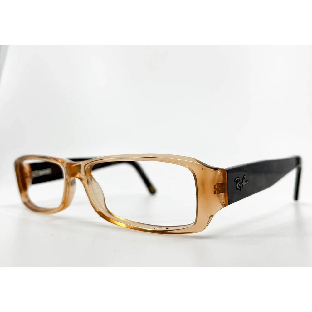 Ray-Ban RB5185 2436 Eyeglasses Frames Rectangular Brown Marble 53-14-135 2029